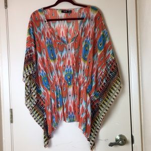 Colorful chiffon top, NWOT, XL, Southwest print
